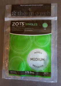 175 Zots Singles Clear Adhesive Dots Medium Therm o Web Scrapbooking Crafts - Picture 1 of 2