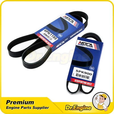 2X Drive Belt Fit 02-05 Hyundai XG350 Kia Sedona 3.5L DOHC Alternator-A/C-PS - Image 1 of 4