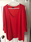 Women's 2X Top Size 26-28-Castaluna- Red- V Neck-Flutter Sleeves- Free Shipping