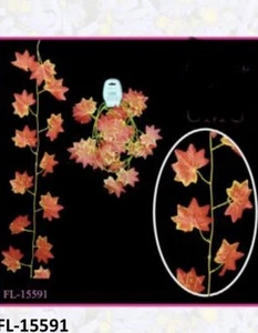 1 String 9 feet Artificial Fall Maple Leaf Garland Leaves Party home Patio Decor - Picture 1 of 1