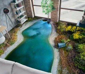 3D Green Lake PKE1162 Floor WallPaper Murals Wallpaper Mural Print Bea - Picture 1 of 11