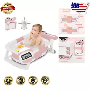 Compact Foldable Bath Tub for Infants - Ultimate Travel Solution in Pink - Picture 1 of 4