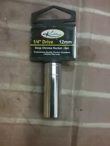 K Tool International KTI26212 1/4 Inch Drive Deep 6 Point Chrome Socket 12mm - Picture 1 of 2