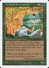 1X Verduran Enchantress Fifth Edition NM/EX MTG CARD