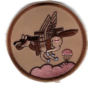 PATCH USAF 8TH AIRLIFT SQ TAN W BLUE HOOVES PINK CLOUDS McCHORD AFB AS-22 - Picture 1 of 1