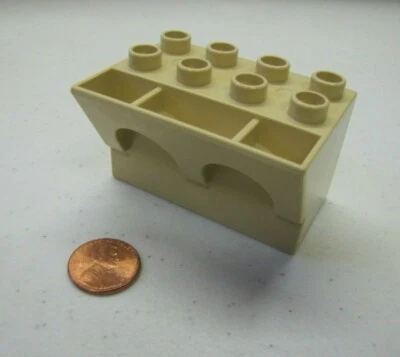 Lego Duplo Castle Knight Dragon Tower Arched Parapet Block Tan Part - Image 1 of 4
