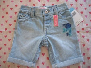 OSHKOSH BABY GIRLS DENIM CAPRI PANTS NWT VERY CUTE!! - Picture 1 of 3