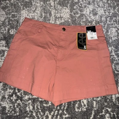 Lee Jeans 女式纽扣斜纹短裤 12 码全新带标签 — 第 1/3 张图片