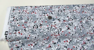 Timeless Treasures quilt-craft fabric COMIC PUPS & DOGS wht 8 yds (c-5850) Bolt - Picture 1 of 1