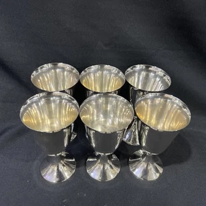 Silver Plated Six Wine Glasses Japan Made - Picture 1 of 8