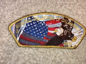 Boy Scout BSA Scouting Collectors of Oklahoma Eagle Flag Council Strip CSP Patch - Picture 1 of 1
