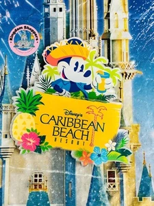 Imán acrílico Mickey Mouse 2025 Disney Parks Caribbean Beach Resort nuevo - Imagen 1 de 2