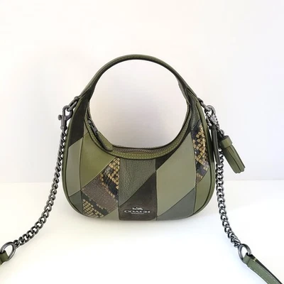 Coach CCE64 Carmen Mini Crossbody Patchwork Top Handle Handbag Olive Multi - Image 1 of 4