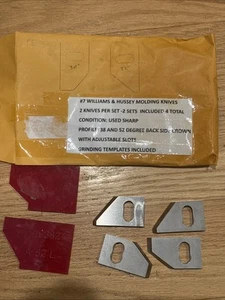 Williams And Hussey Molding Knives #7 Profile 38 And 52 Back Side Crown 2 Sets - Picture 1 of 5