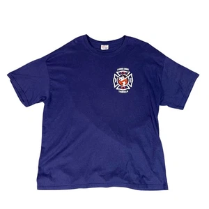 Vintage FDNY Ladder 8 Tribeca Ghostbusters Firefighter T-Shirt Mens XXL Navy - Picture 1 of 8