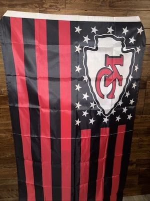 Kansas City Chiefs 3x5 Foot American Flag Banner New - Image 1 of 2