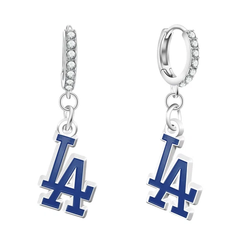 Los Angeles Dodgers Rhinestone Circle Earrings Cover