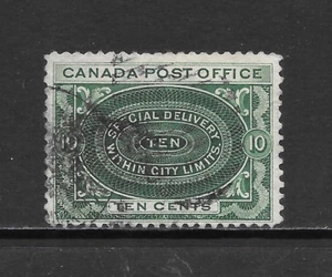 CANADA SCOTT E1 USED FINE - 1898 10c BL GREEN SPECIAL DELIVERY ISSUE (C) - Bild 1 von 2