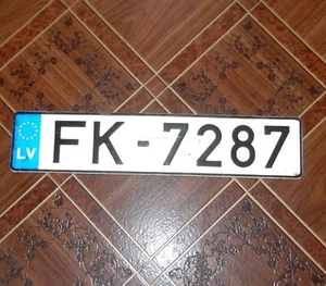 LETONIA ESTADO UE MATRÍCULA VEHÍCULO COCHE - FK 7287 caducado - Imagen 1 de 2