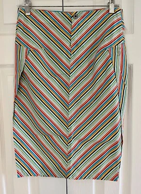 DIESEL 多色条纹铅笔裙 - 26 码 - 夏季完美! — 第 1/4 张图片