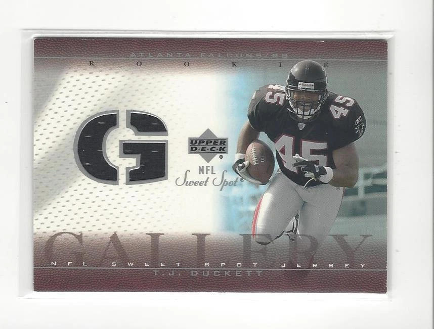 2002 Sweet Spot Rookie Gallery T.J. Duckett JERSEY Falcons - Image 1 of 1