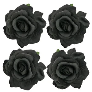 4PCS Fabric Rose Hair Flowers Mexican Hair Clips Hairpin & Brooch Set - Picture 1 of 4