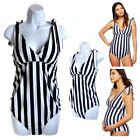 NWT A Pea in the Pod Striped S Maternity One Piece Swimsuit 13793-45 $108