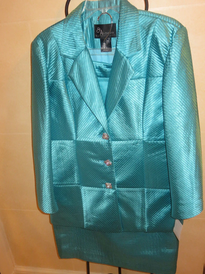 Traje Falda Elegante Azul St. Anthony by Anthony Sicari 2 Piezas, Talla 16, TOTALMENTE NUEVO Foto 1 de 4