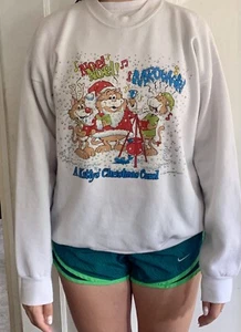 Vintage Kitty’s Christmas Carol 90s Adult Large Hanes Graphic Sweatshirt*** - Picture 1 of 16