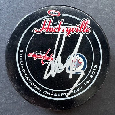 Alexander Ovechkin Autografiado Firmado 2013 Hockeyville NHL Puck Capitals Certificado de Autenticidad JSA Foto 1 de 4