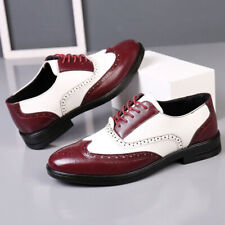 Mens Color Block Leather Formal Pointed Toe Business Oxfords Dress Wedding Shoes