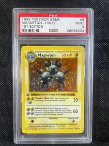 Tarjeta de Pokémon: 1a Edición MAGNETON 1999 BASE PSA 9 COMO NUEVA - Imagen 1 de 2
