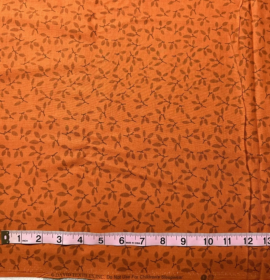 NOVO~BTY~Tecido~Algodão~Laranja~Colheita/Queda~Colcha~Folhas~Leve~Têxtil David - Imagem 1 de 1