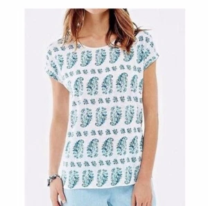 Top Jill Love Lino Paisley Cerradura Talla XS Blanco Pullover Mangas Dolman - Imagen 1 de 9