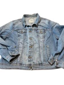 Old Navy Denim Jean Jacket Classic Blue Wash Button-Down Faded Denim Size XXL - Picture 1 of 4