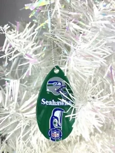 NFL Seattle Seahawks Throwback Vintage Teardrop Christmas Tree Ornament Large - Picture 1 of 3