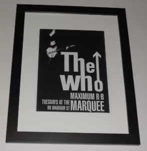 Framed 1965 The Who Tuesday at the Marquee Pete Townshend 14" by 17" - Picture 1 of 3