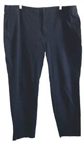 Stylish Dress Pant 22W Navy Rayon/Cotton Flat Front Zip Straight Simply Emma - Picture 1 of 8