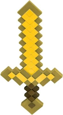 Minecraft Sword Gold Toy Prop Fancy Dress Up Halloween Child Costume Accessory - Image 1 of 2