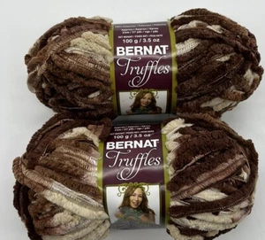 Bernat Truffles Yarn "Chocolate Brown" 2 Skeins #987 - Picture 1 of 4