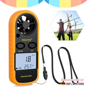 Digitales Flügelrad Anemometer Temperatur Windmessgerät Windmesser mit Batterie - Bild 1 von 8