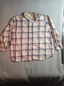 Outdoor Life Button Down Shirt Mens Tag Size 3XL Long Sleeve Blue & Beige Plaid - Picture 1 of 13