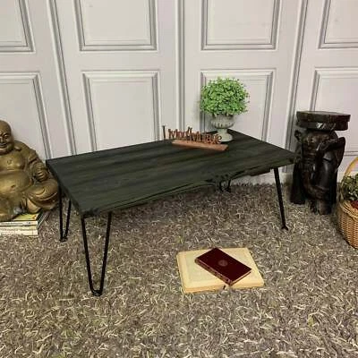 Coffee Table with Hairpin Legs Yakisugi Charred Wood Reclaimed Pine Coffee Table - Image 1 of 4