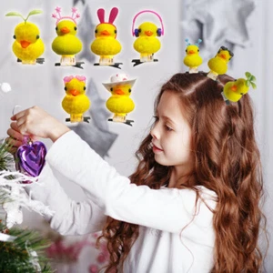 1/5Pcs Flocking Glowing Yellow Duck Hair Clip Spring Clip Duckbill Clip Headwear - Picture 1 of 19