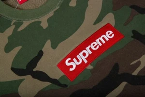 BRAND NEW FW15 SUPREME BOX LOGO CREWNECK SWEATSHIRT CAMO M L - Picture 1 of 2
