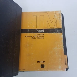 Original John Deere JD770-A and JD772-A Motor Graders Technical Manual TM-1187 - Picture 1 of 7
