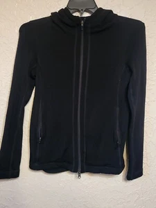 Eileen Fisher Black Stretch Full Zip Jacket SZ Large - Picture 1 of 3