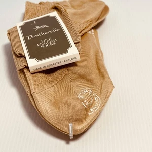 Pantherella Vintage Mens Cotton Calf High Lightweight Beige With Tags Size 11.5 - Picture 1 of 7