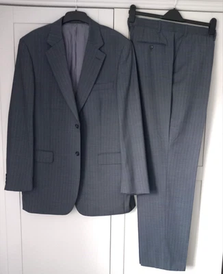 Brook Taverner Grey Pinstripe 2 Piece Suit 46 Long,42 Waist,33.5 Inside Leg - Image 1 of 4