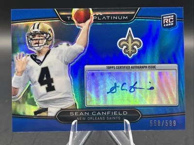 Sean Canfield 2010 Platinum Rookie Blue Auto Card /599 Saints Oregon State - Image 1 of 2